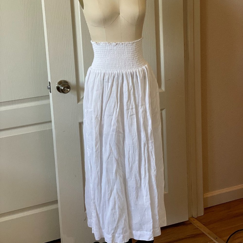 White Linen Skirt Small